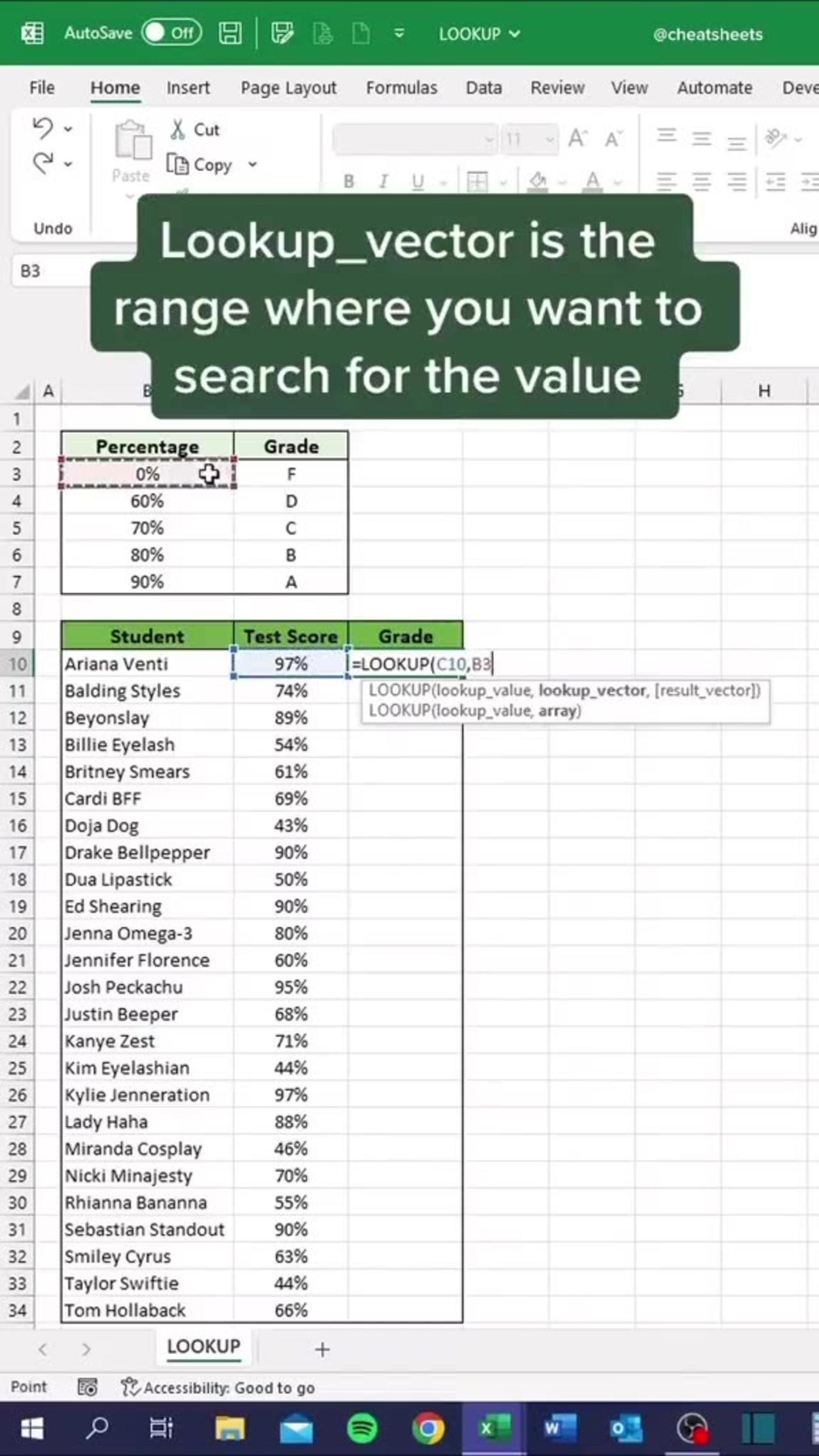 Excel Tips and Tricks - How to use the LOOKUP - One News Page VIDEO