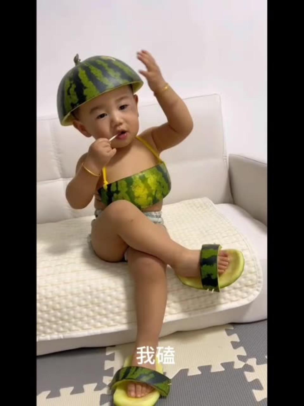 watermelon cloth taken oncute baby 😍🍉🍉😂