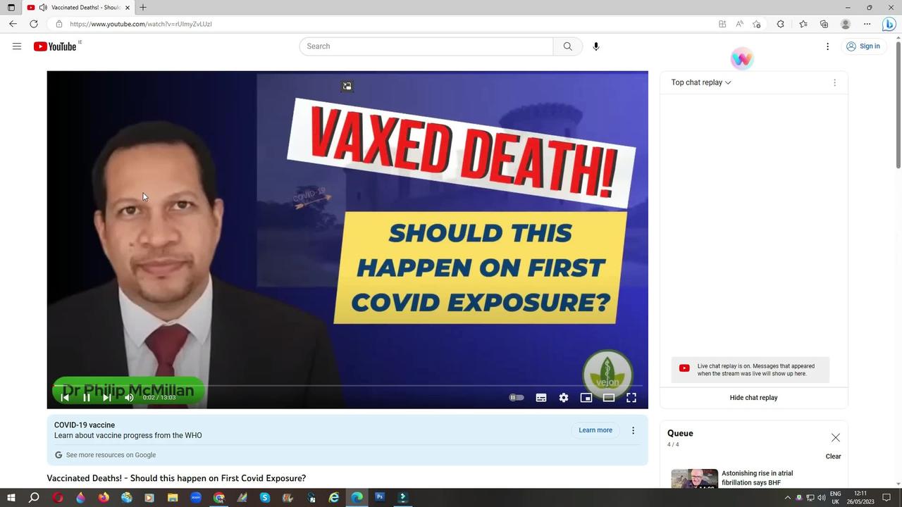 Vaccinated deaths-should this happen on first covid exoposure (Dr. Philip McMillan) 26-05-23