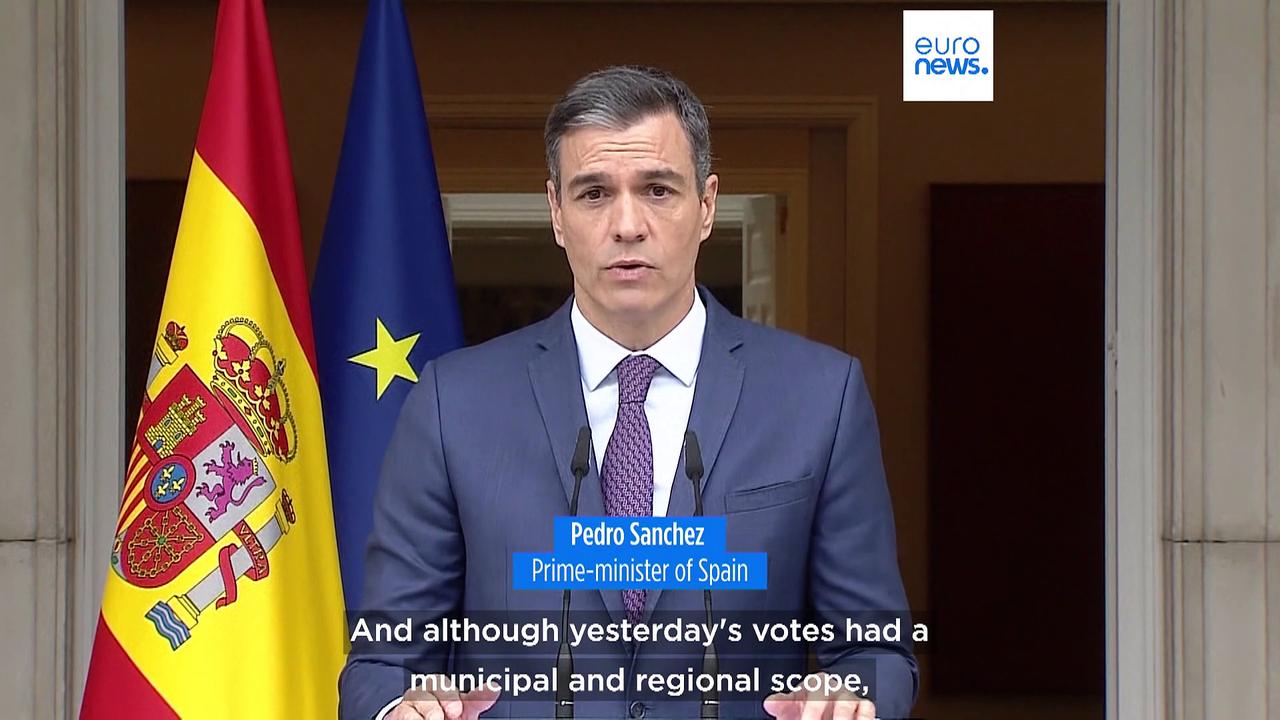 Spanish PM Pedro Sanchez calls snap general election for July after regional election debacle