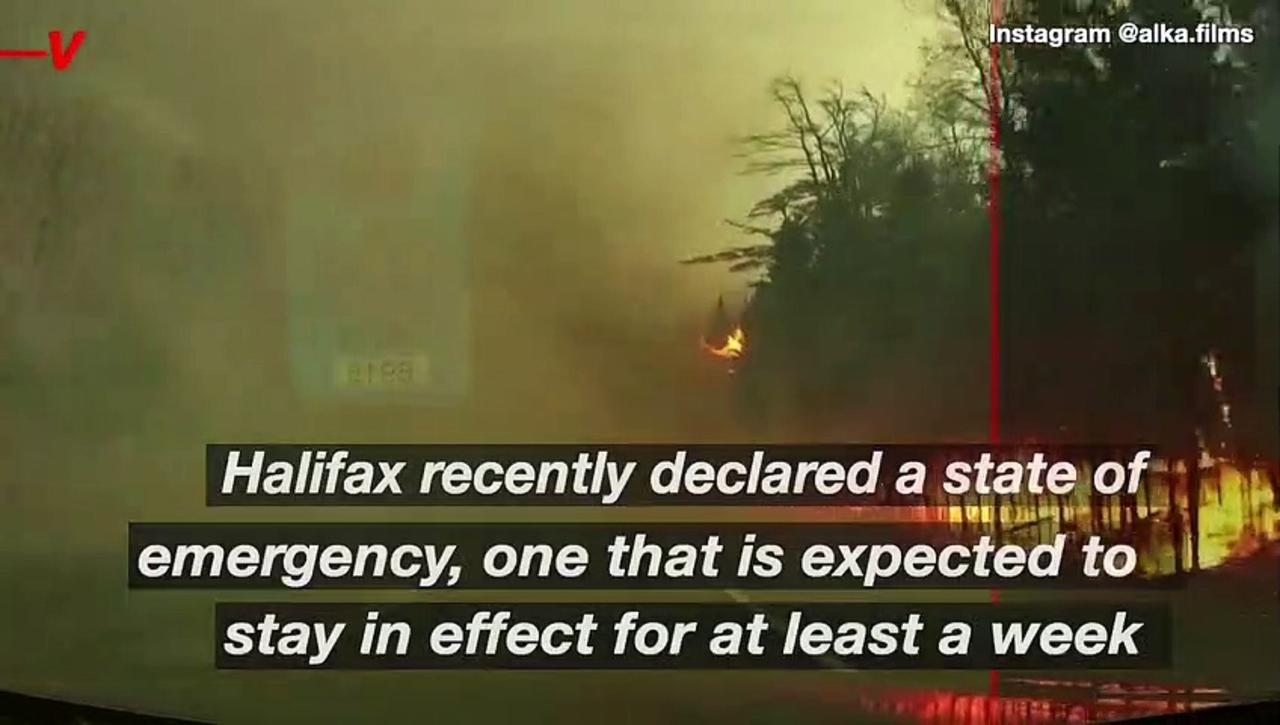Must See! Dashcam Video Captured the Moment a Motorist Enters a Wildfire In Nova Scotia