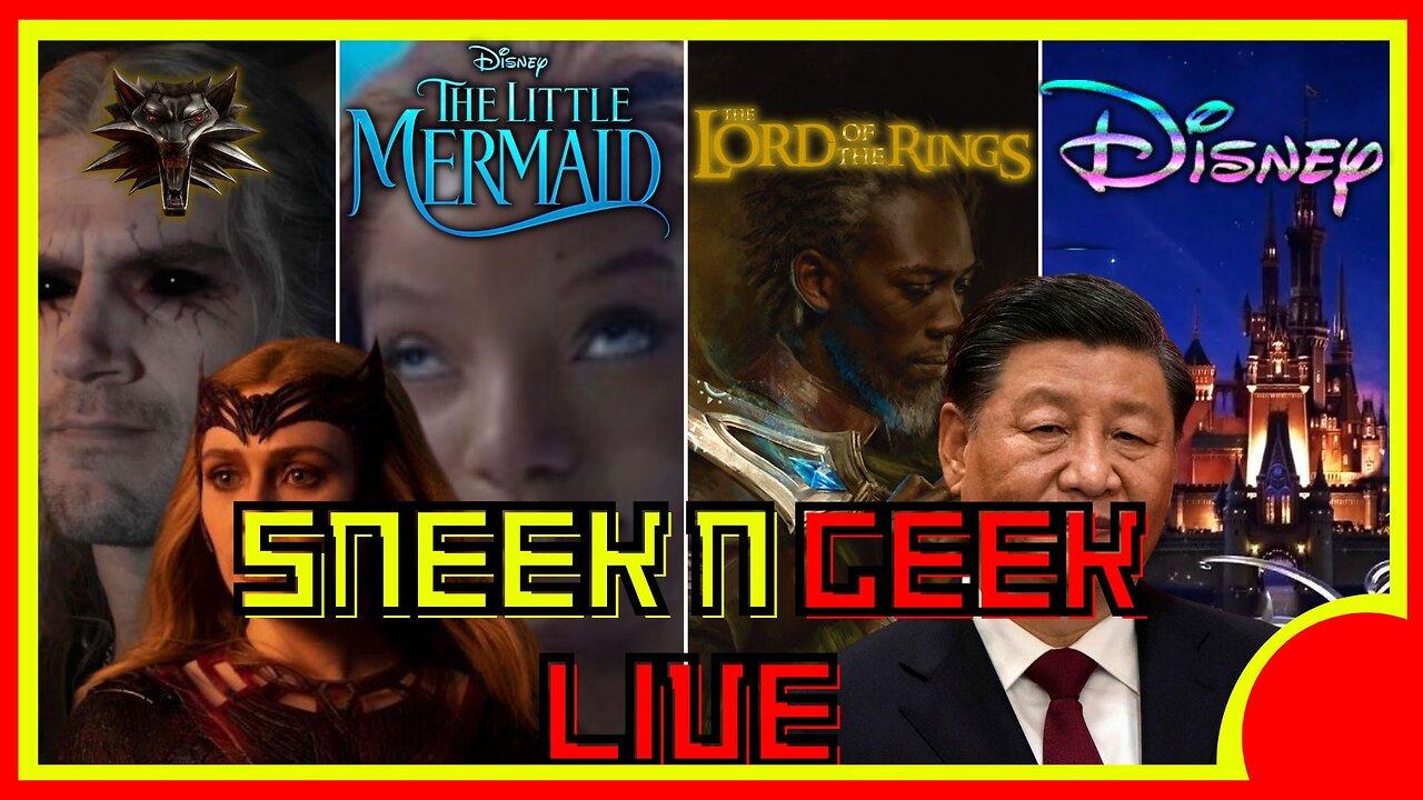 SNEEK N GEEK LIVE: Little Mermaid Review | China Roast Disney | Black Aragorn? | The Witcher