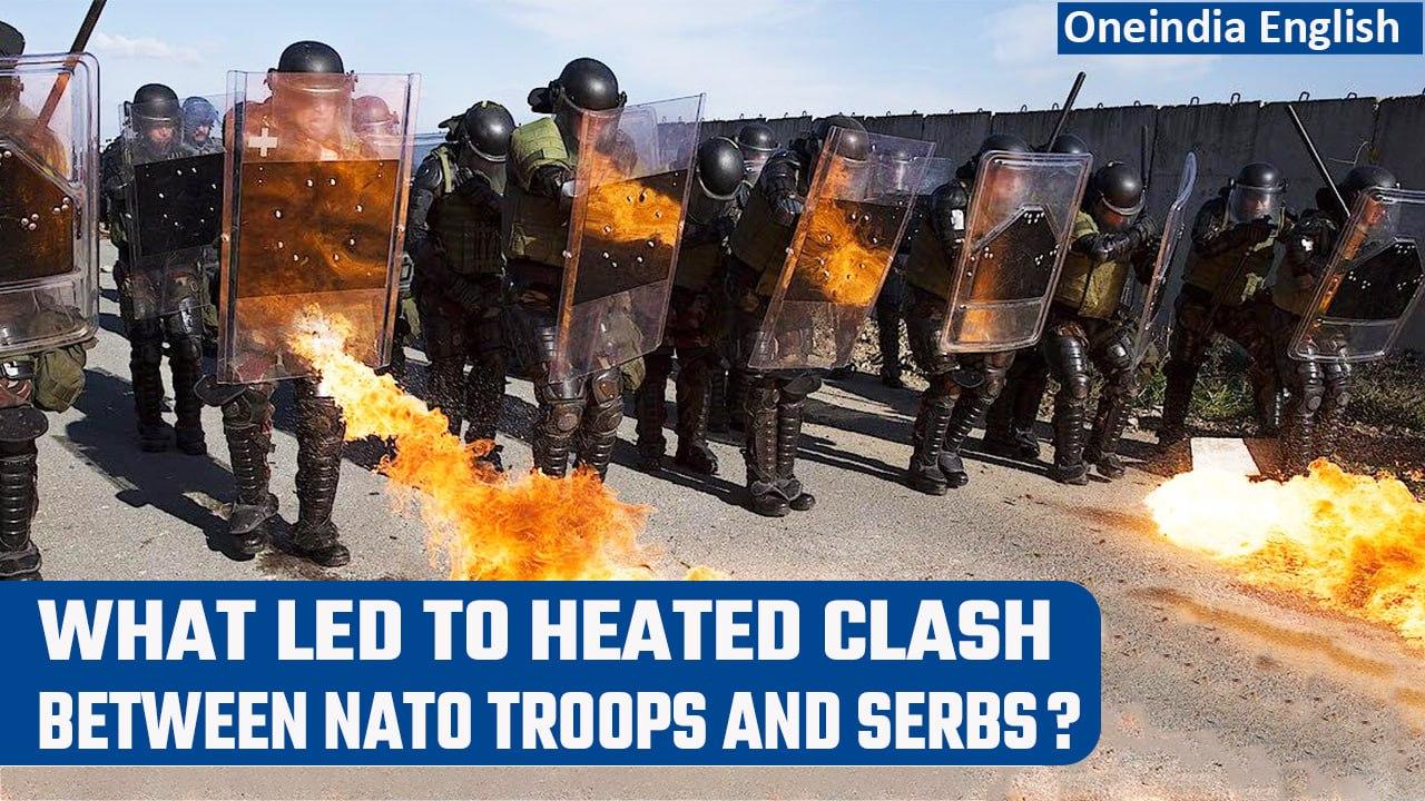 Kosovo: Over 30 NATO soldiers injured in clash with ethnic Serb protesters | Oneindia News