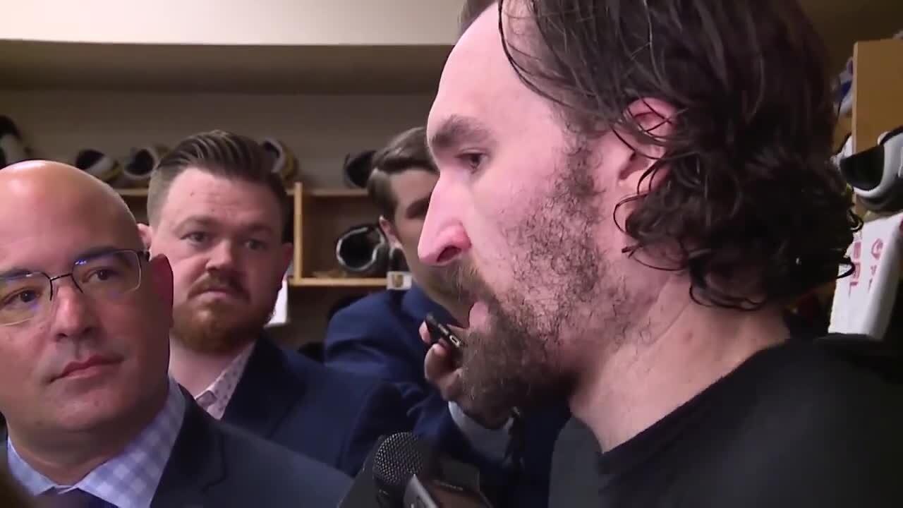 The locker room after the Golden Knights defeated the Stars in Game 6