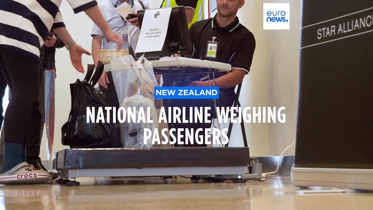 Air New Zealand weighing passengers before boarding international flights