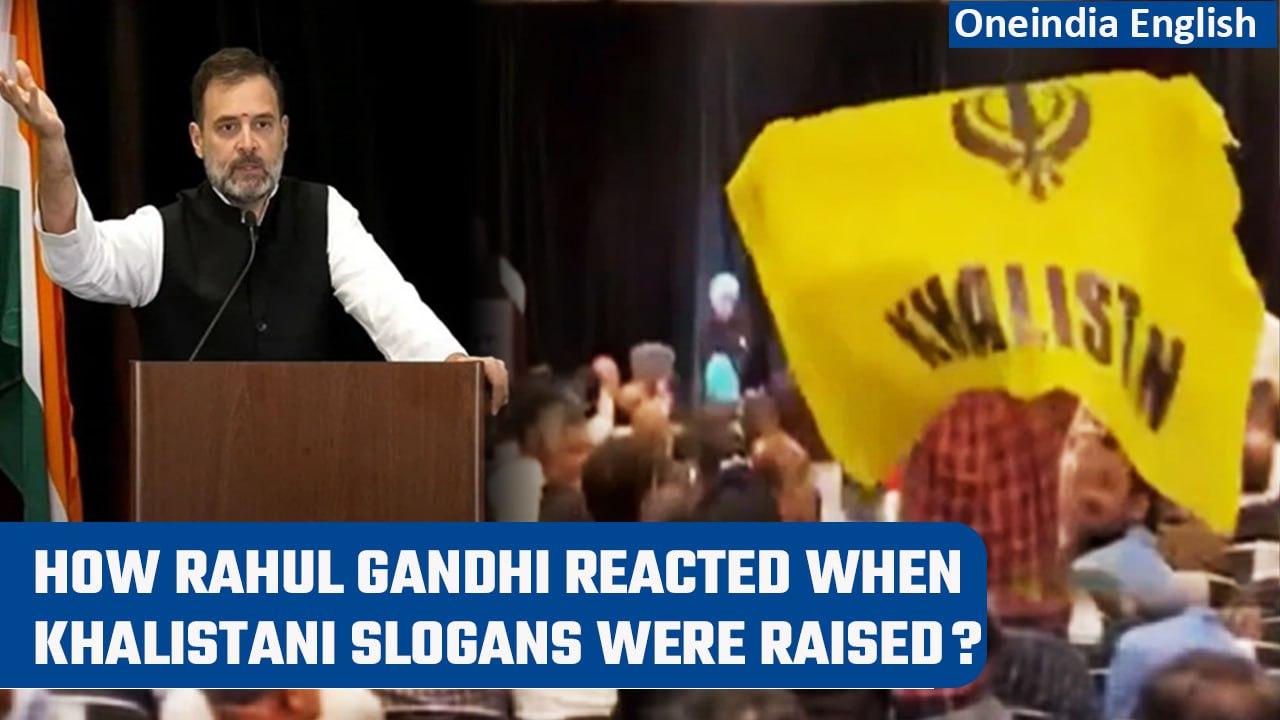 Khalistani supporters heckle Rahul Gandhi during a public meeting in the US | Oneindia News