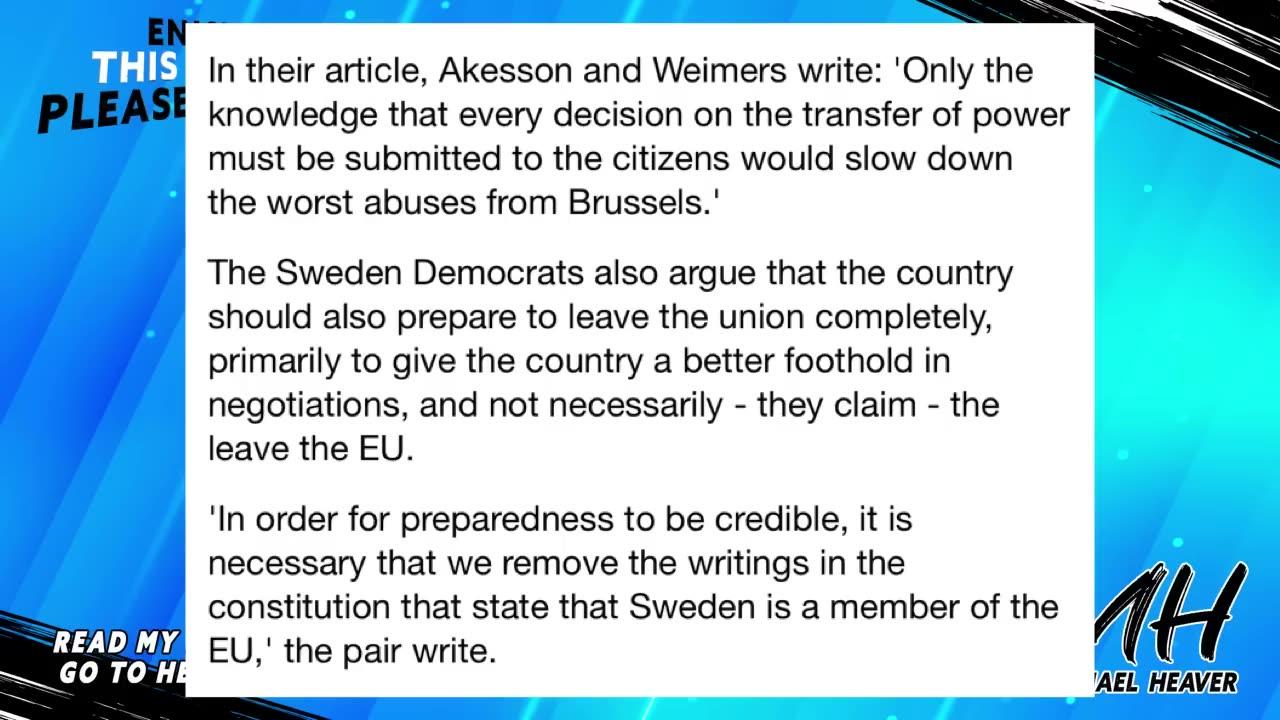 Swedish EU Exit Plan STUNS Brussels