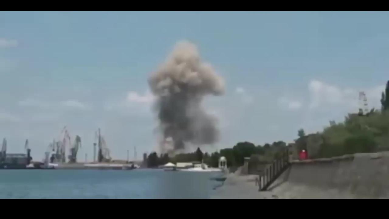 Missile attack on a port in Berdyansk city