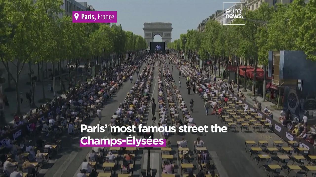 Paris' Champs-Élysées transformed into enormous classroom for 'largest dictation in the world'