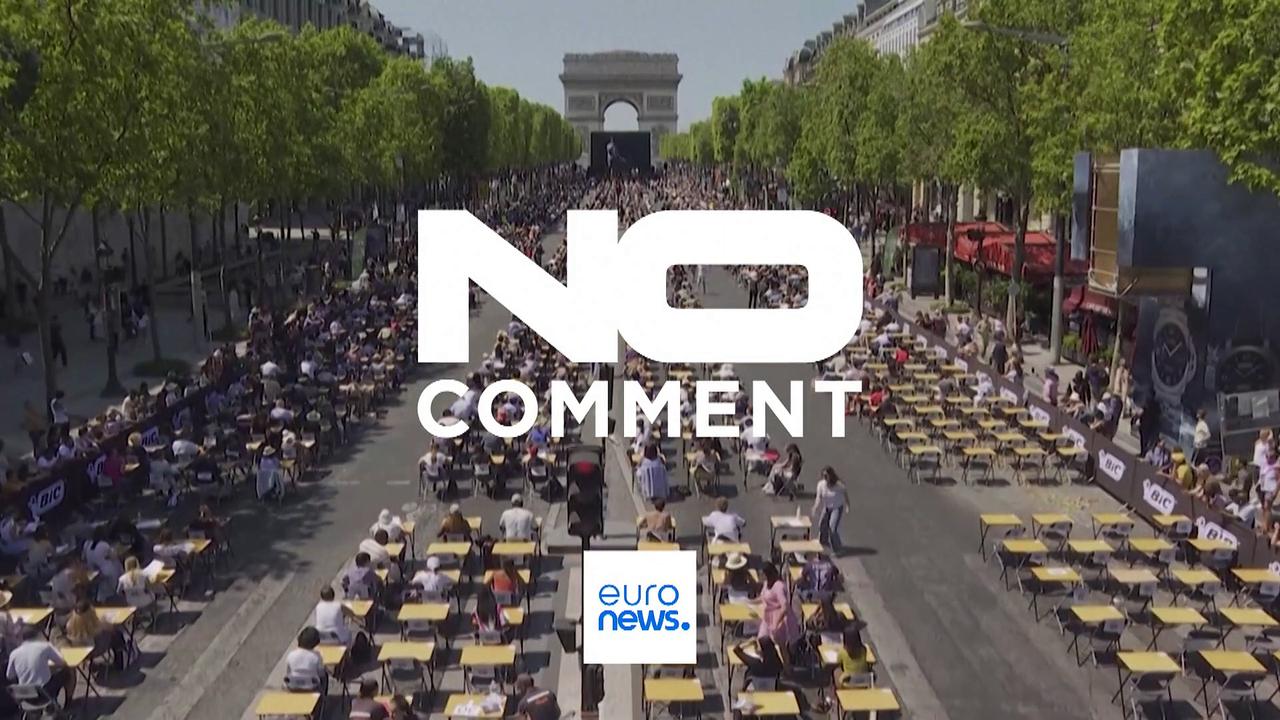 Watch: The Champs-Élysées hosts giant dictation competition