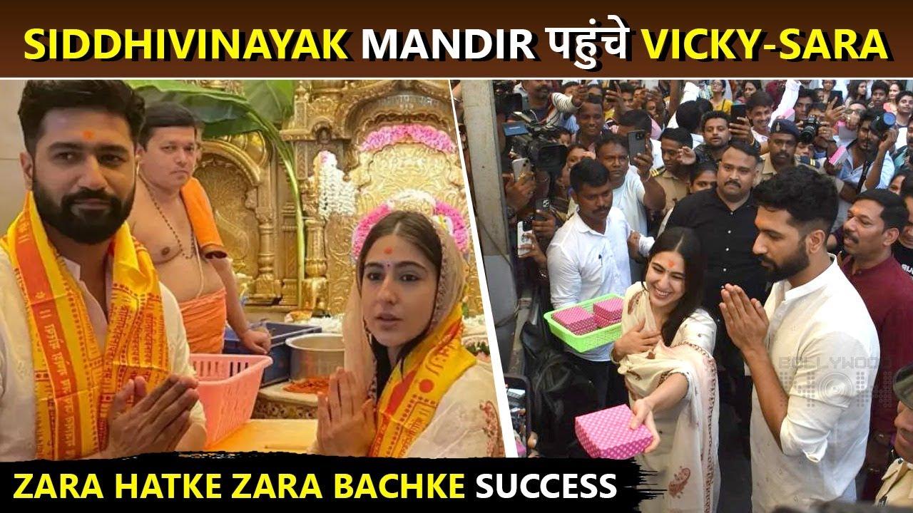 Sara Ali Khan & Vicky Kaushal At Siddhivinayak Mandir After Zara Hatke Zara Bachke Success