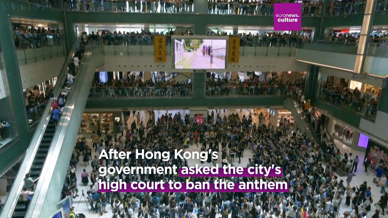 Thousands of Hong Kong citizens sing 'Glory to Hong Kong' in huge show of solidarity