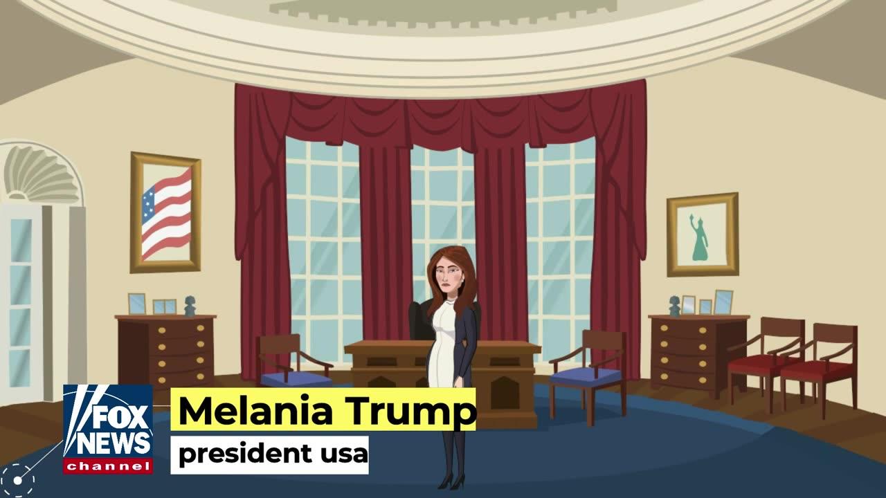 Animation meme of Melania Trump new president of USA in 2024