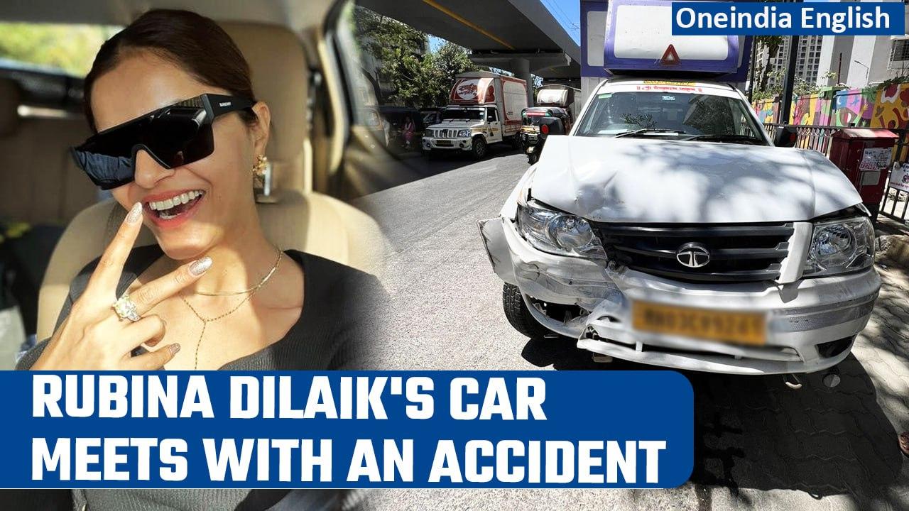 Rubina Dilaik meets with a car accident in Mumbai, hit her head and lower back | Oneindia News