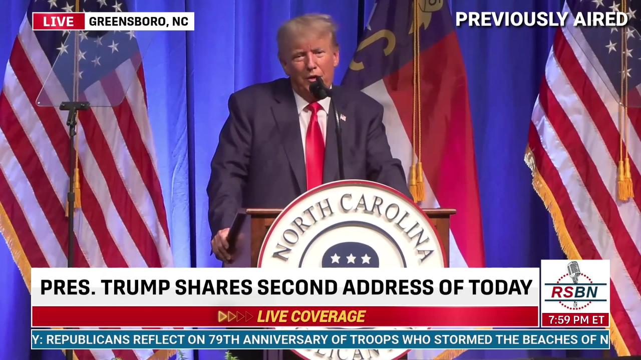 President Donald J Trump to Speak at NC GOP Convention.