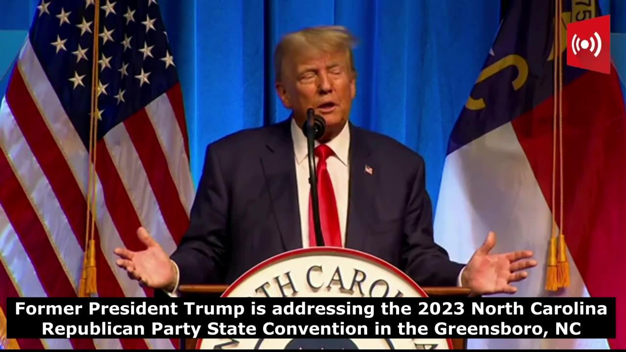 Trump addresses NC Republican Convention in Greensboro, North Carolina