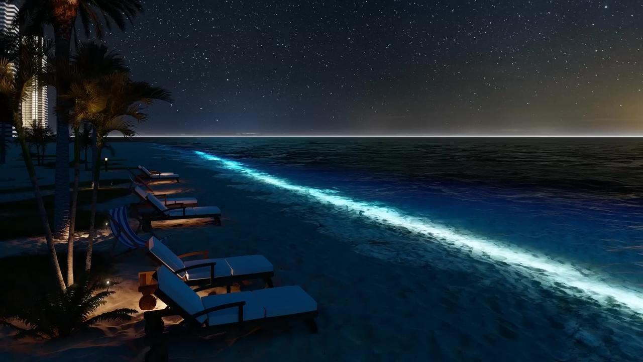 Night Beach Wave Sounds Nature Ocean Relaxing Sleep ASMR Ambience