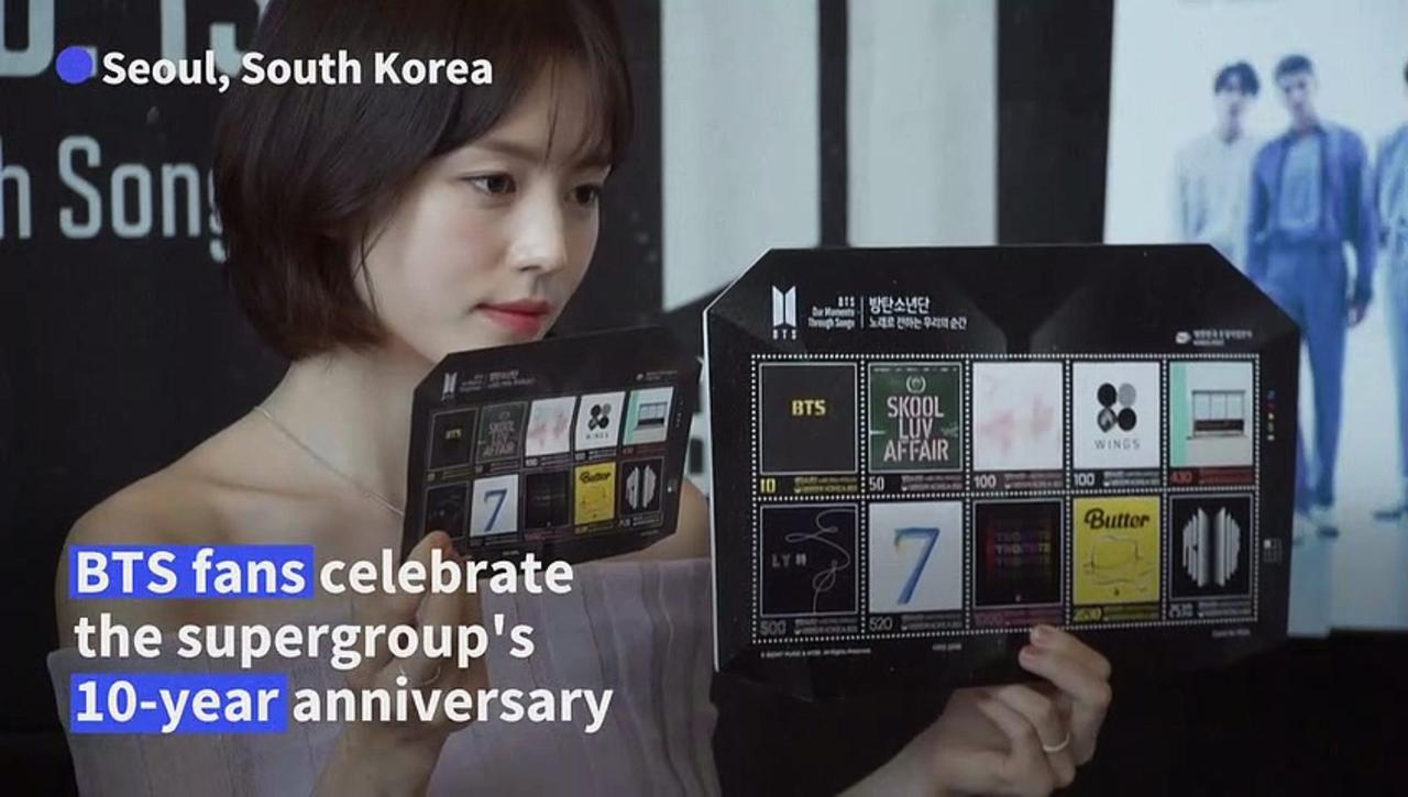 South Korea unveils new stamp series to celebrate BTS anniversary