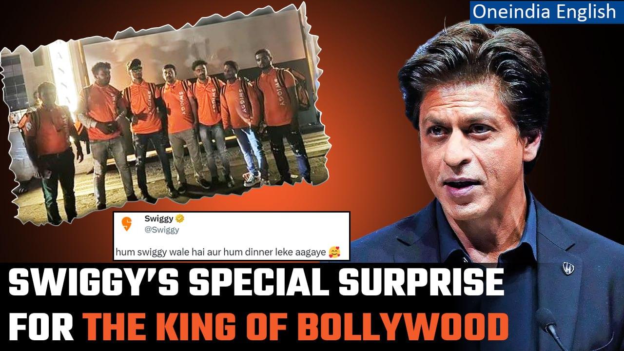 SRK surprised by Swiggy with dinner delivery at Mannat | Watch here | Oneindia News