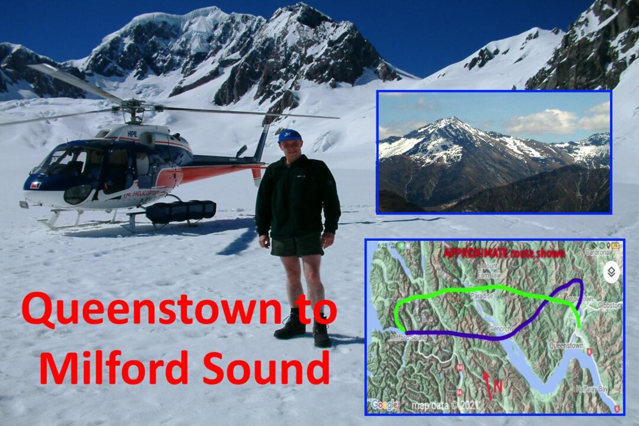 Queenstown to Milford Sound by helicopter.  2002.