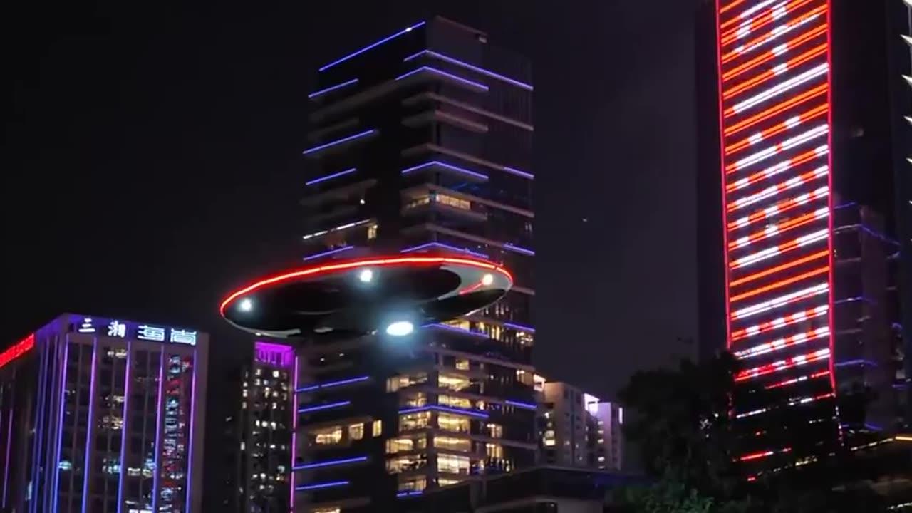 UFO WATCH  A man-made electric flying saucer spotted in China’s Shenzhen city