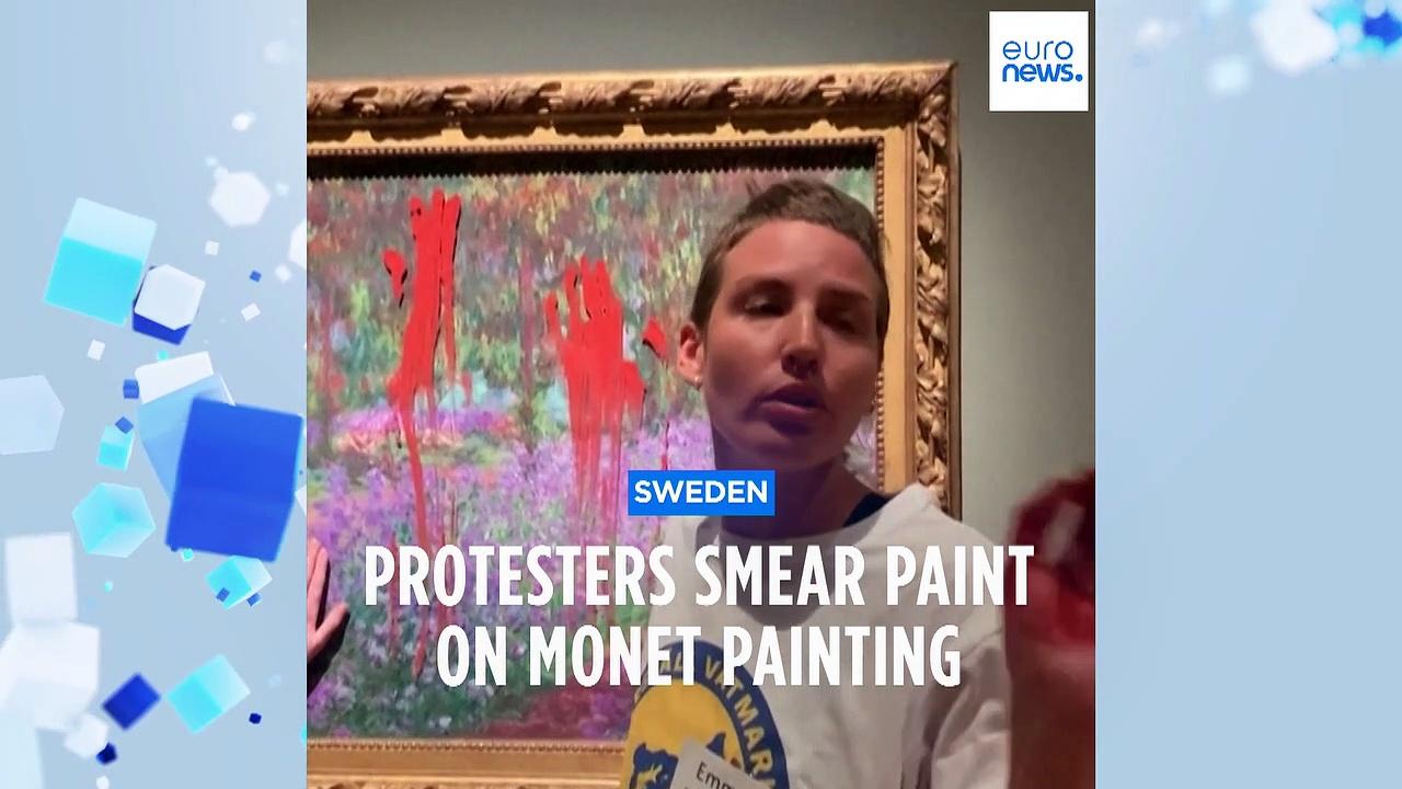 Monet painting targeted by environmental protesters in Stockholm