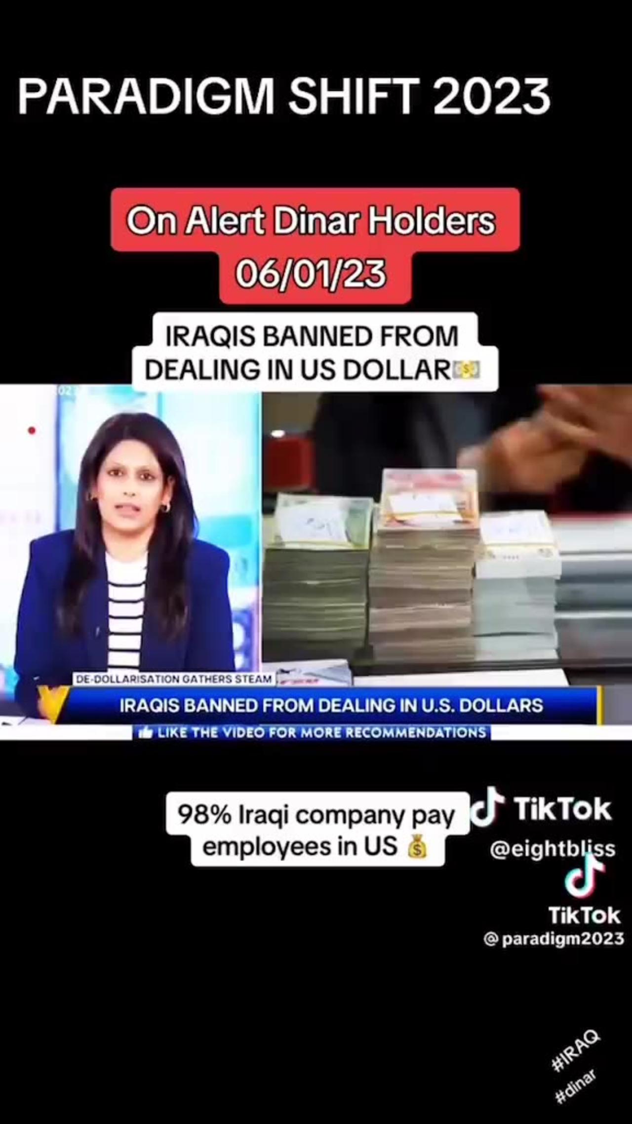 IRAQIS BANNED FROM DEALING IN US DOLLARS 98% Iraqi company pay employees in US Dollar