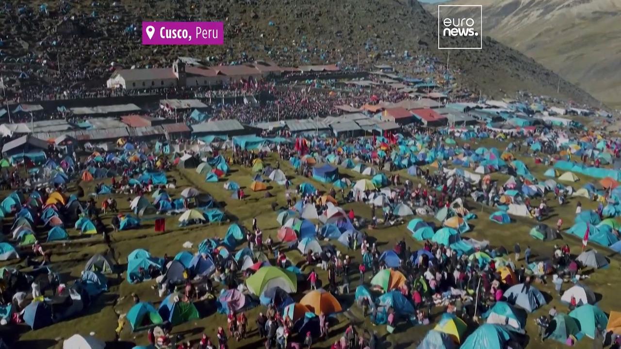 Peruvian pilgrims climb mountains to pray to Lord of Star Snow amidst shrinking glaciers