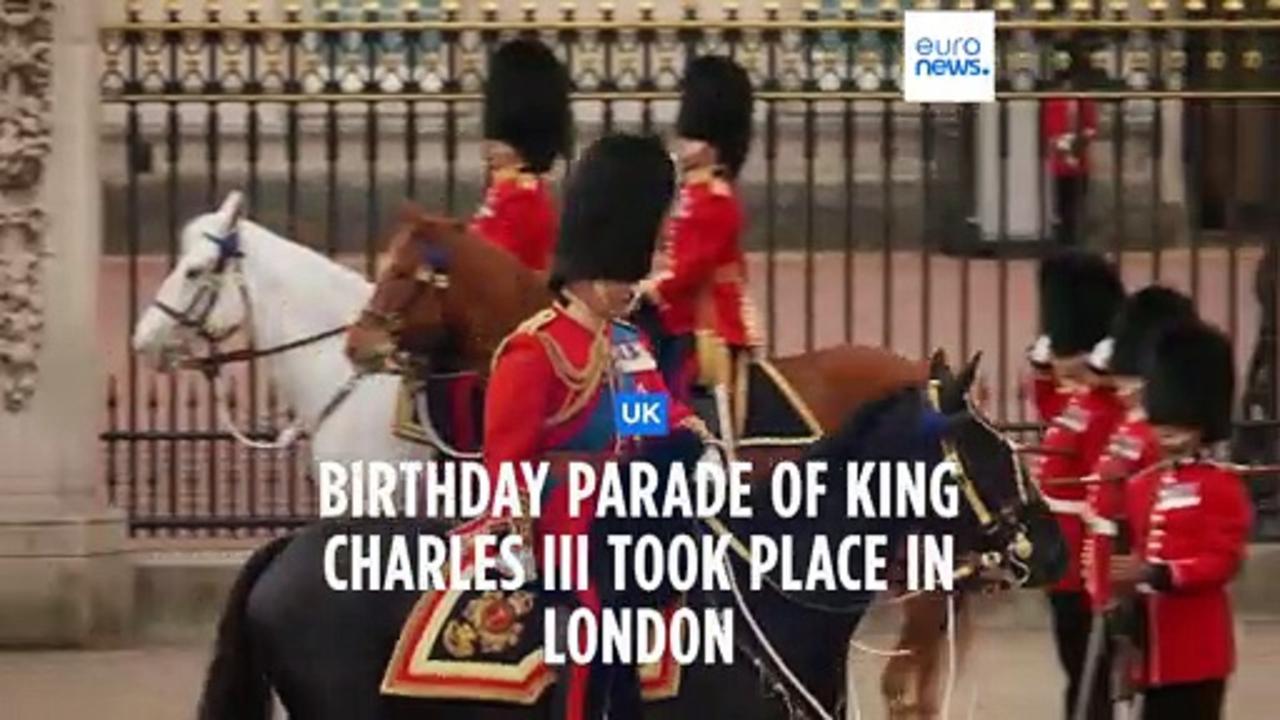 Trooping the Colour: Charles III on horseback for his first birthday parade