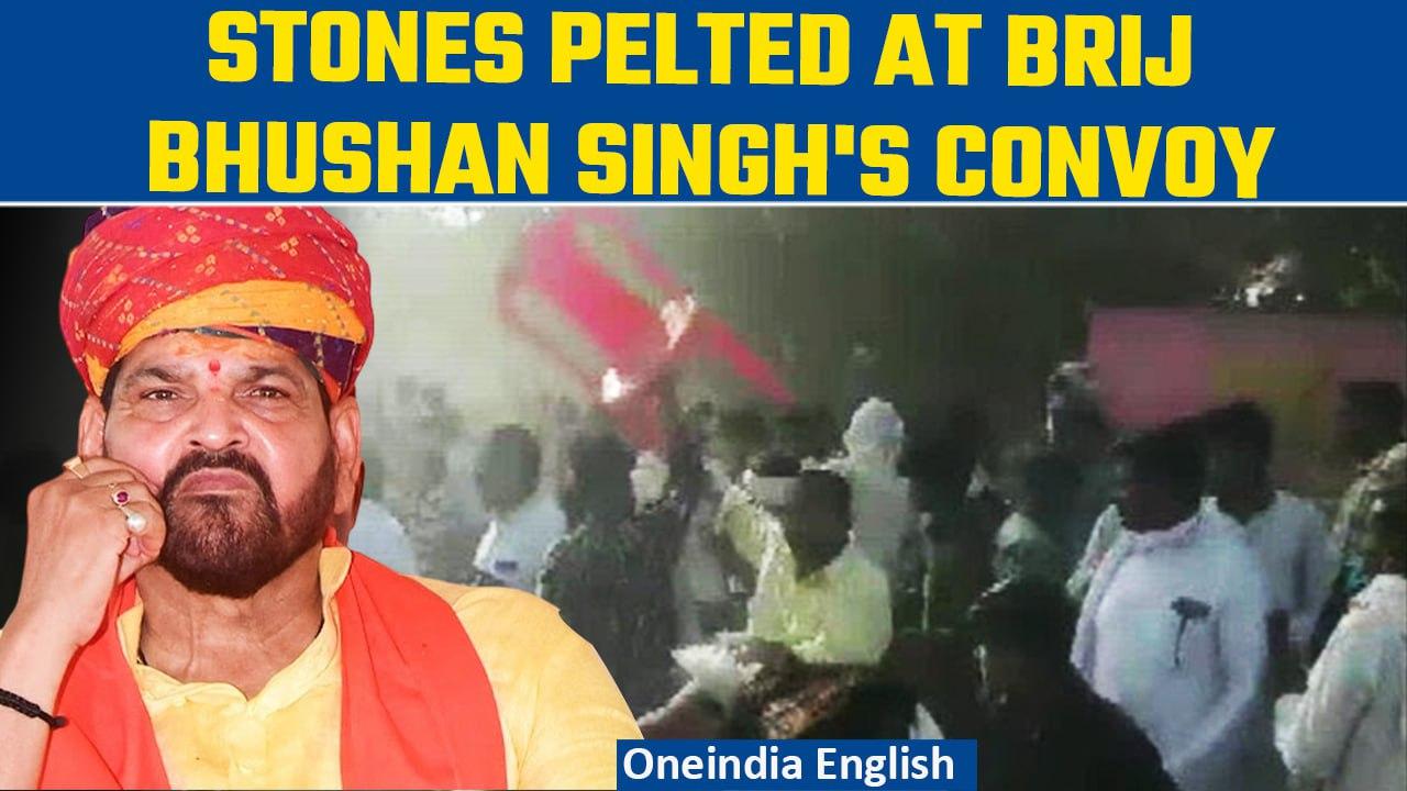 UP: Ruckus erupts at venue of BJP MP Brij Bhushan Sharan Singh’s event in Gonda | Oneindia News