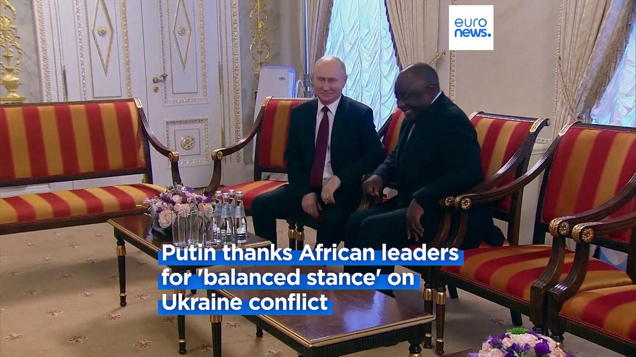 African leaders meet President Putin in Russia on 'peace mission'