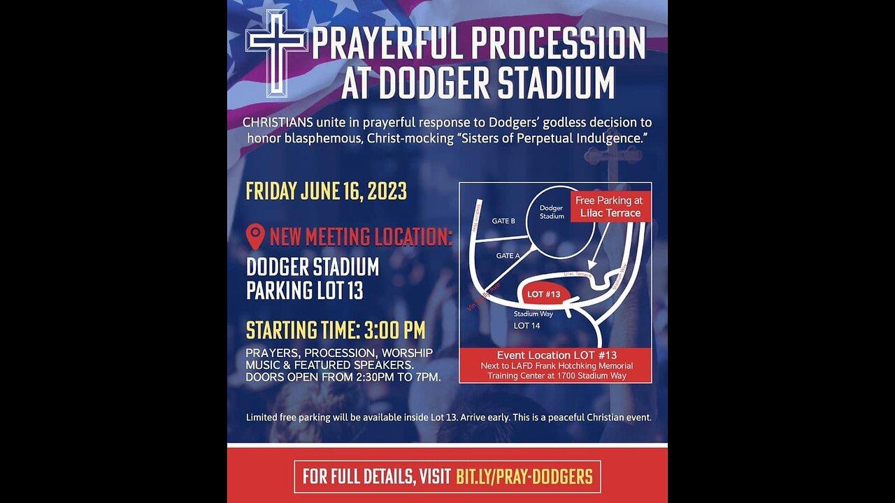 Live Catholic Protest and Prayer Procession From Dodger Stadium For Drag Queen Show