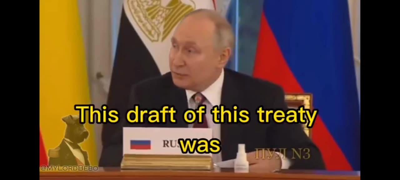 Putin shows african leaders the agreement that Kiew broke for ceasfire.