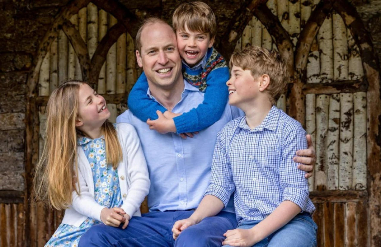 A new photo of Prince William and his children has been released in honour of Father's Day