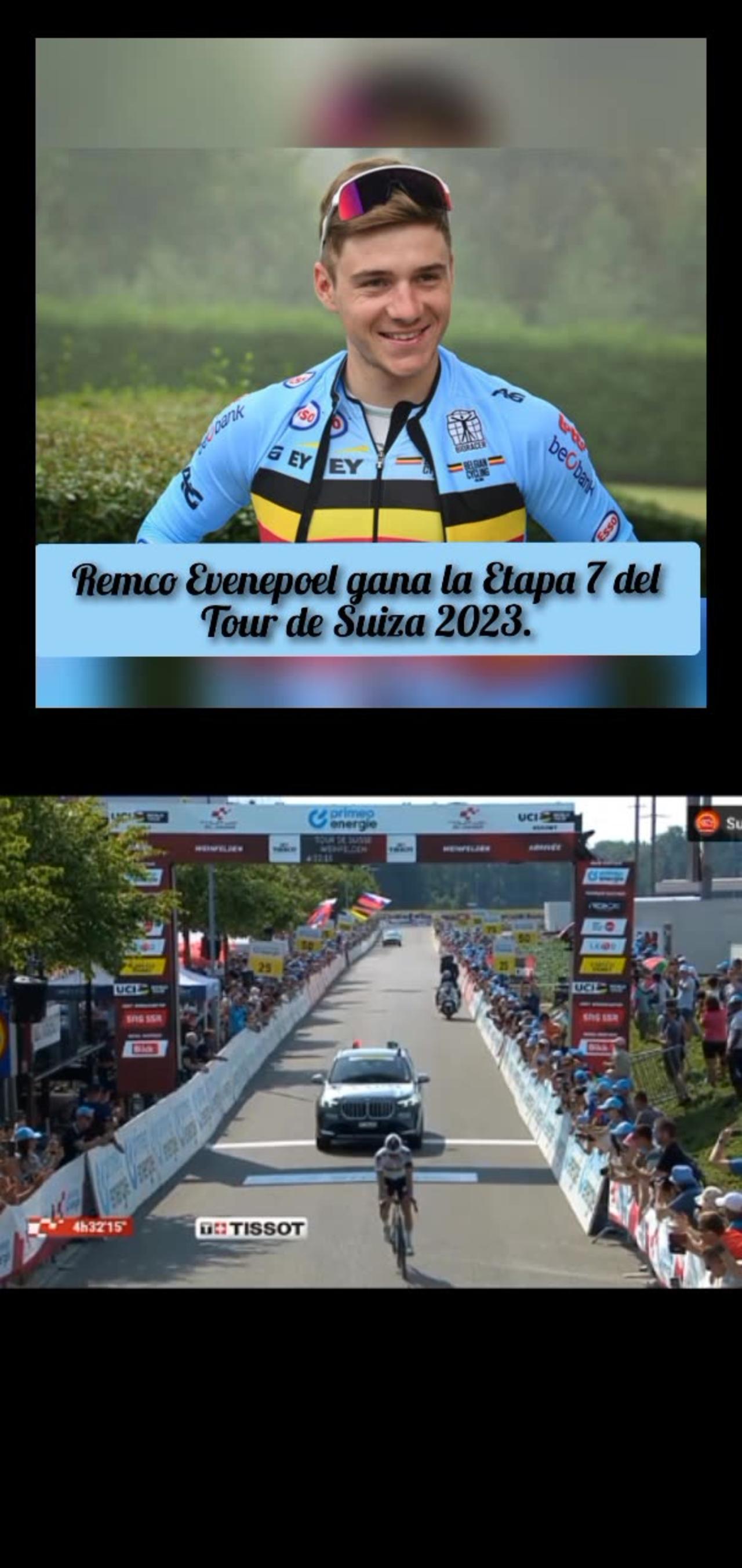 Remco Evenepoel gana Etapa 7 del Tour de Suiza 2023.