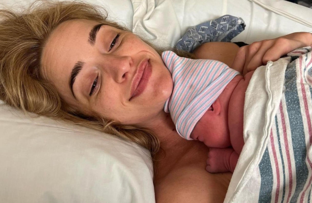 Brianne Howey is a new mum after welcoming her first child with husband Matt Ziering