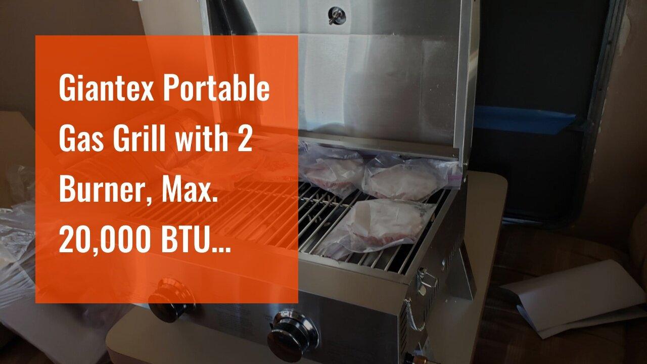 Giantex Portable Gas Grill with 2 Burner, Max. One News Page VIDEO