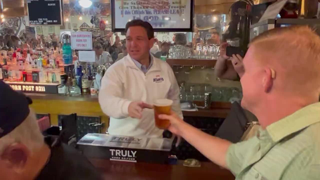 ‘I’ll serve you anything except Bud Light’: DeSantis jokes with patrons at Nevada bar