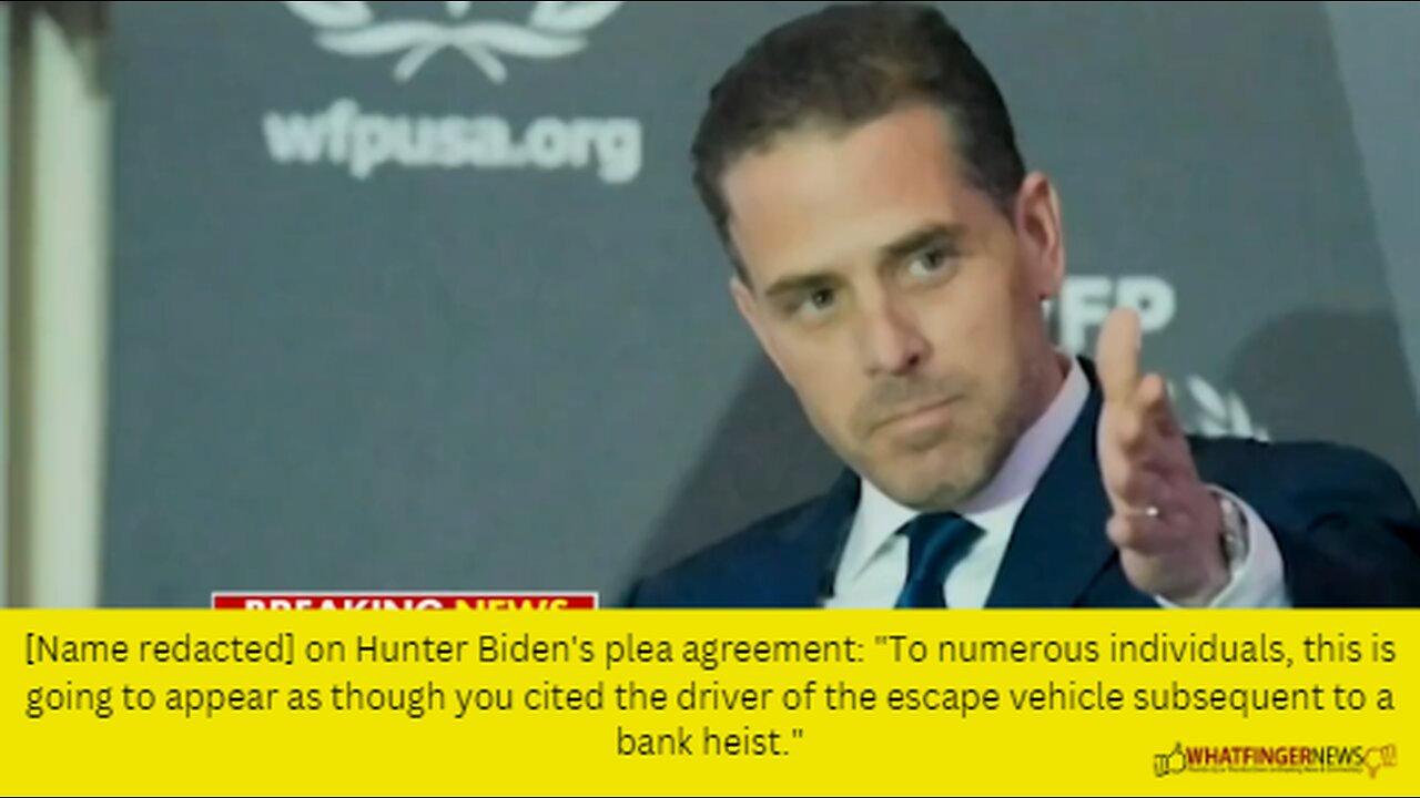 [Name redacted] on Hunter Biden's plea agreement: To numerous individuals, this is going
