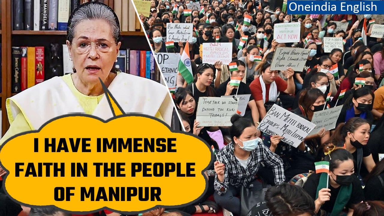 Manipur violence: Sonia Gandhi issues video message amid PM Modi’s state visit to US | Oneindia News