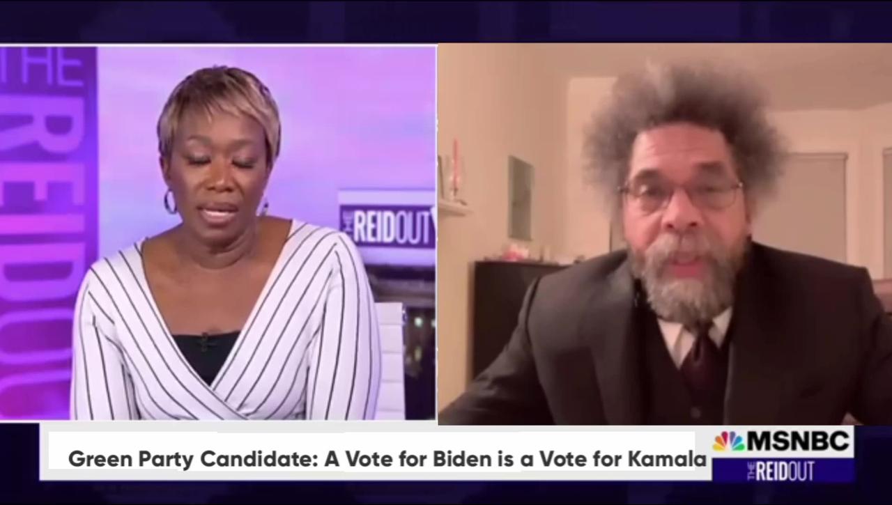 A vote for Biden is a vote for Kamala - Cornel West Green PartyAd - msnbc
