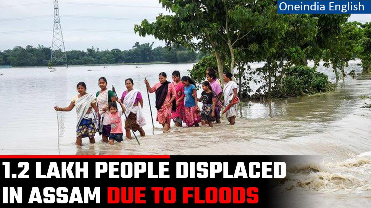 Assam Floods: 1.2 lakh people displaced, 20 districts affected | Oneindia News