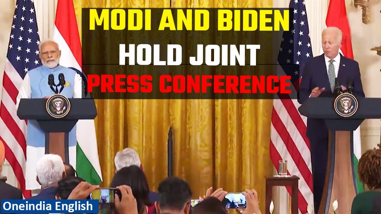 PM Modi and Joe Biden dold joint press conference; address media at White House | Oneindia News