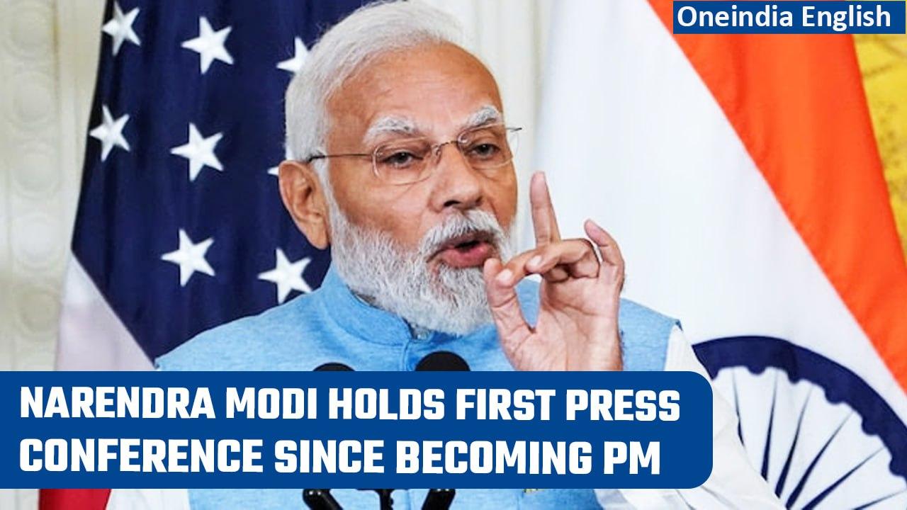 PM Modi takes questions in press conference in US; first-ever since coming to power | Oneindia News