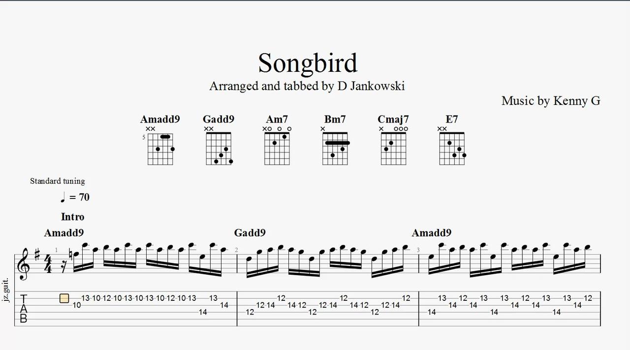 How to play Songbird by Kenny G on guitar