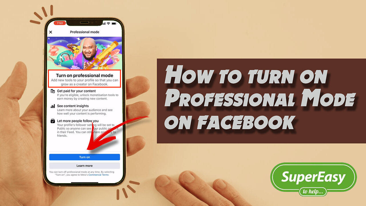 How to turn on professional mode on Facebook