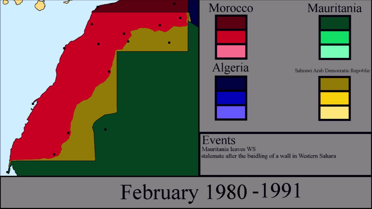 Western Sahara war on a map, every day
