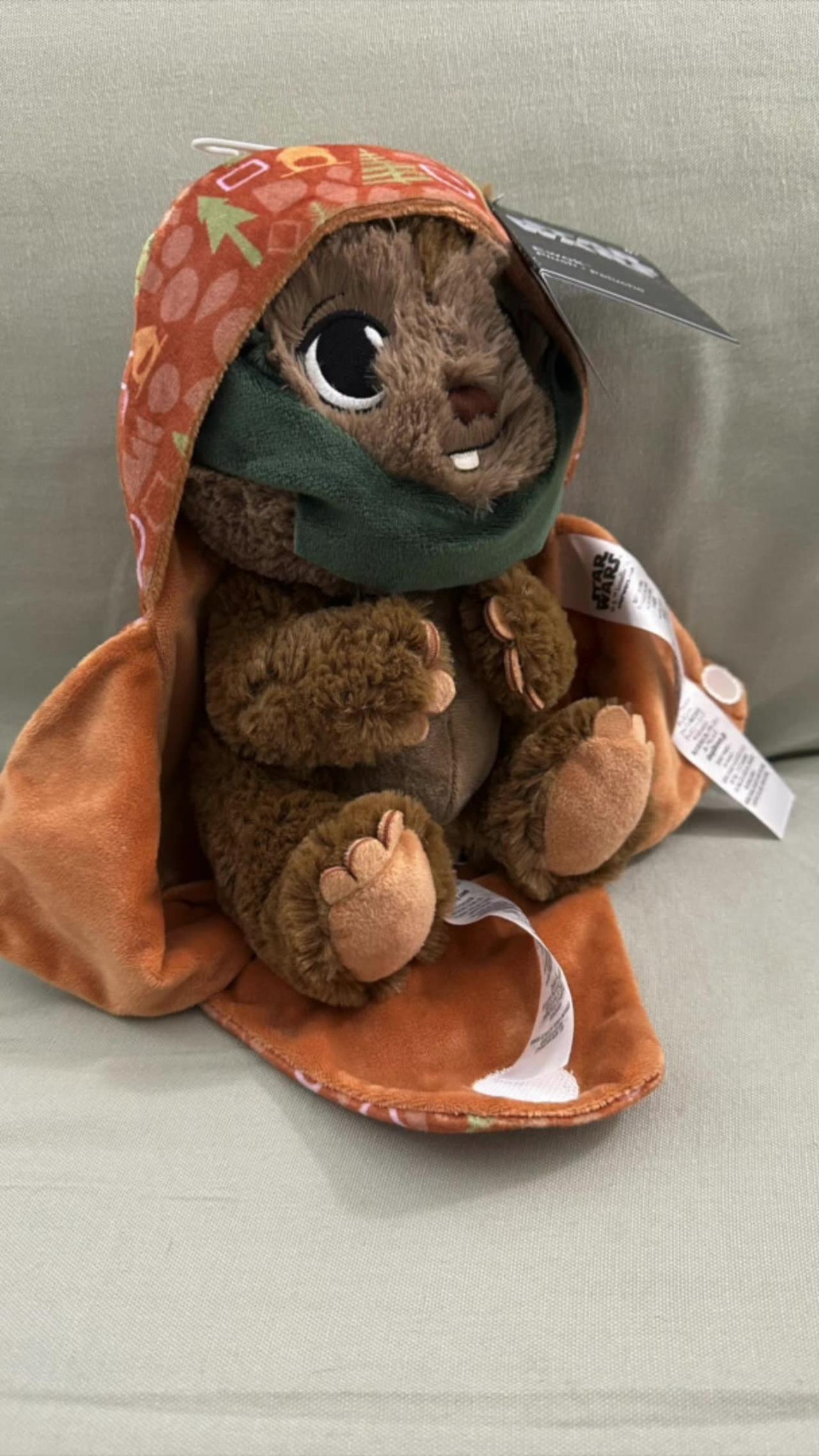 Disney Parks Star Wars Baby Ewok in a Hoodie Pouch Blanket Plush Doll #shorts