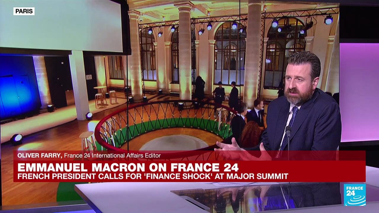 Emmanuel Macron on FRANCE 24: French President calls for 'finance shock' at major summit