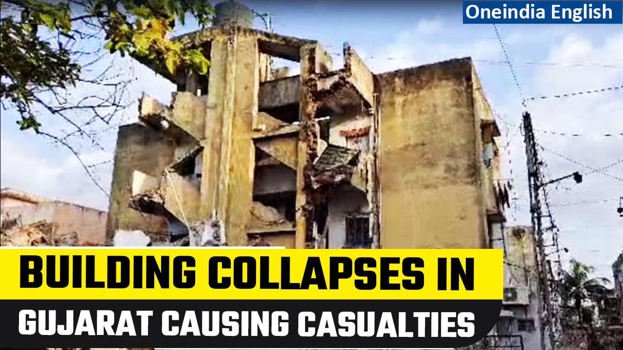Gujarat: At least 4 including a child pass away in building collapse in Jamnagar | Oneindia News